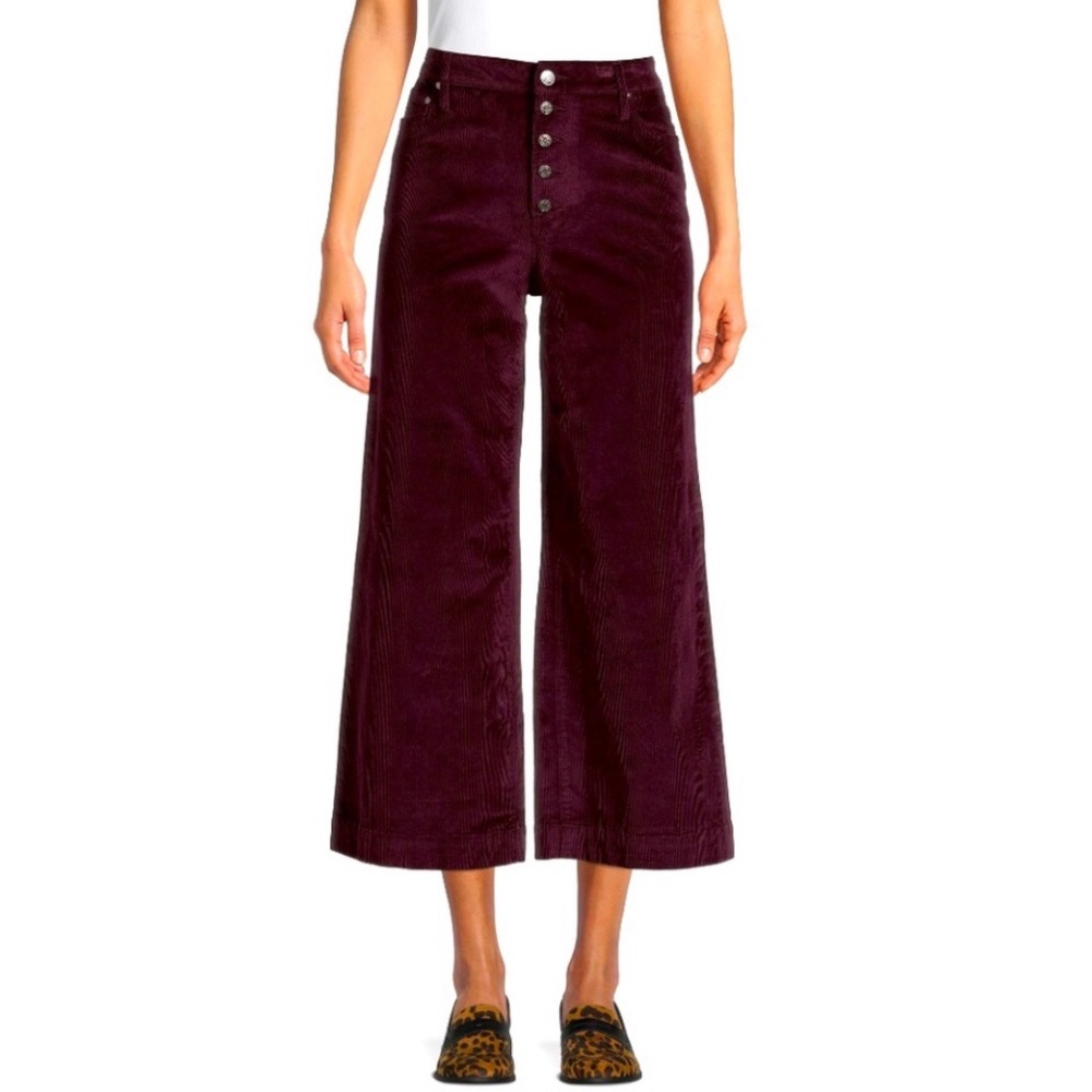 Time and Tru Women’s Wide Leg Burgundy Curdoroy Pants